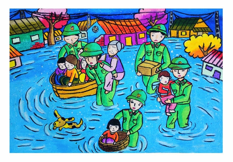 ảnh vẽ tranh hoạt động thiện nguyện cộng đồng