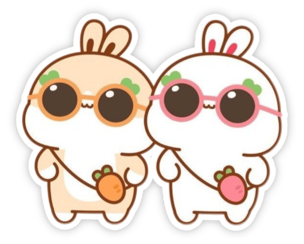 bộ sticker thỏ trắng ngộ nghĩnh
