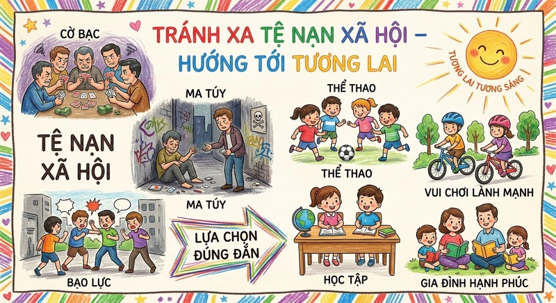 bức ảnh vẽ tranh về tệ nạn xã hội đơn giản đẹp nhất