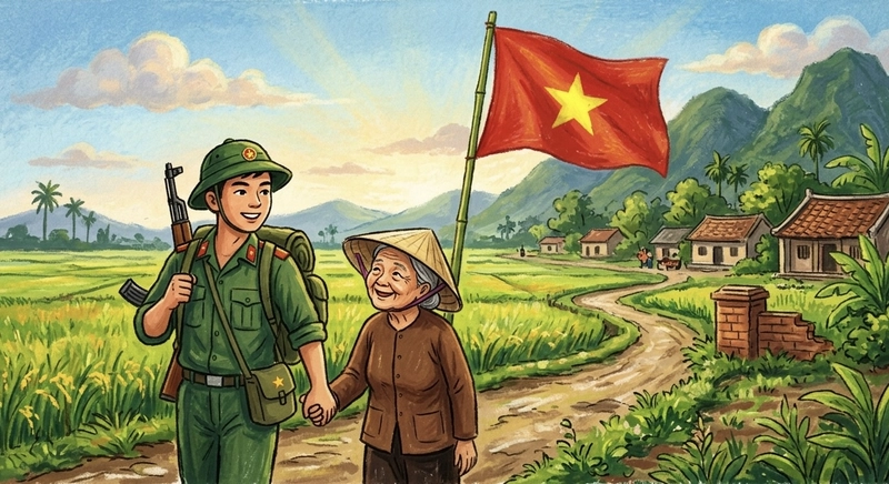 bức tranh truyền thống yêu nước mang thông điệp sâu sắc và nhân văn