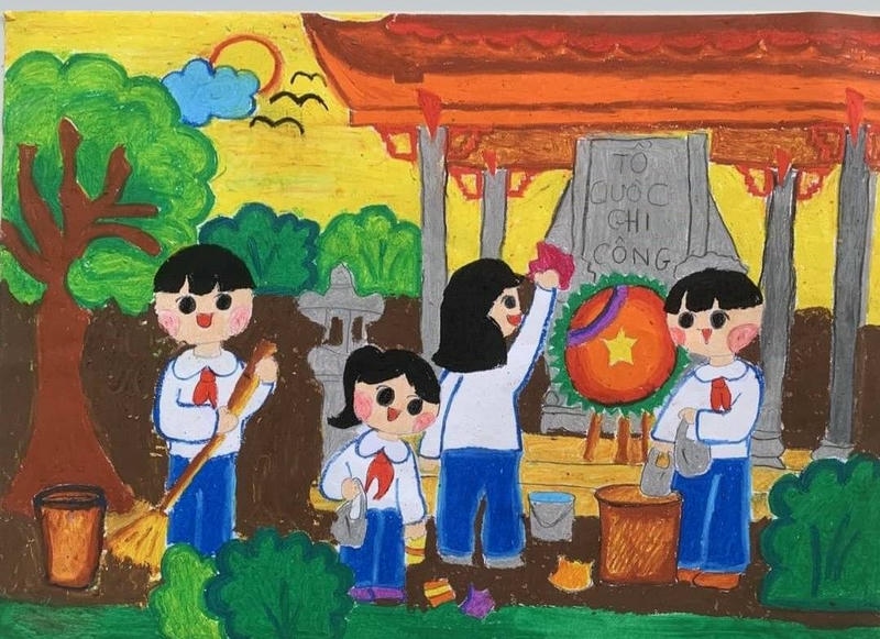 chủ đề vẽ tranh hoạt động thiện nguyện nhân văn