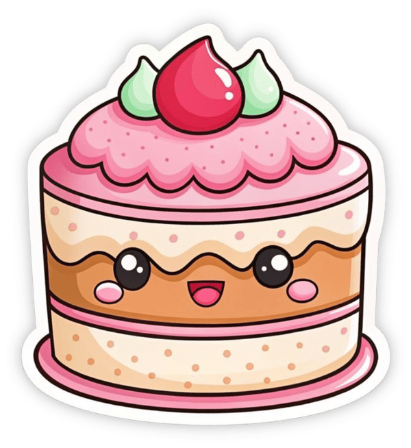 hình dán bánh kem cute