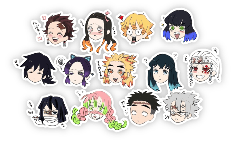 hình dán kimetsu no yaiba chibi