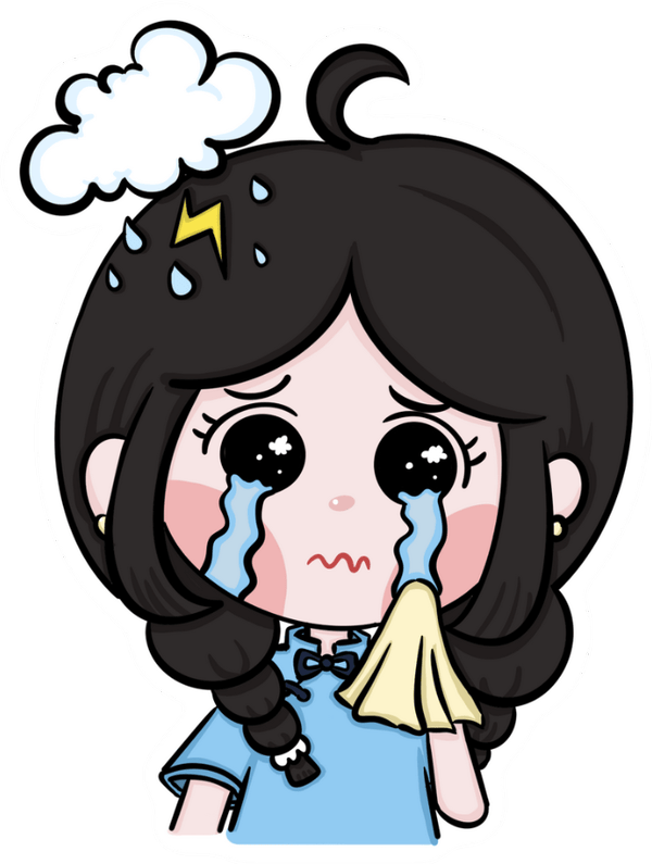 hình sticker buồn chán cute
