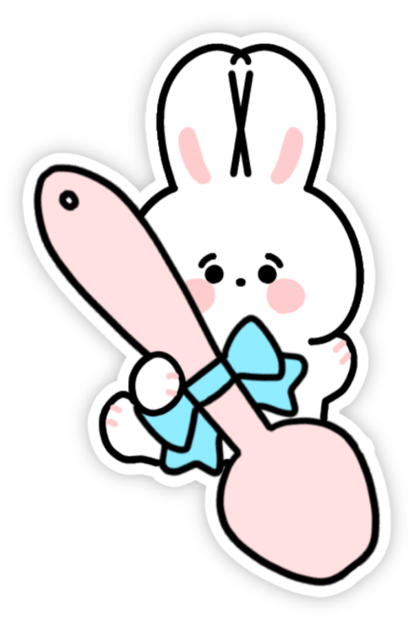 hình sticker thỏ dí nhau dễ thương