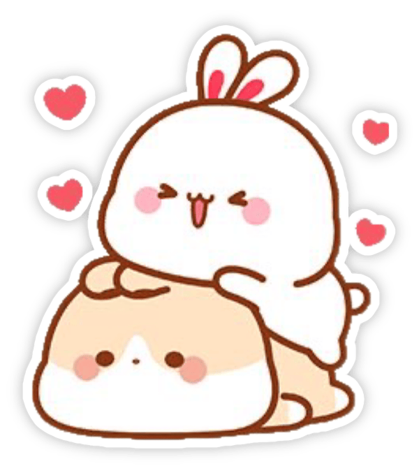 hình sticker thỏ trắng