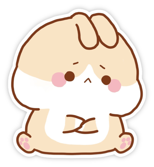 hình thỏ dạng chân sticker