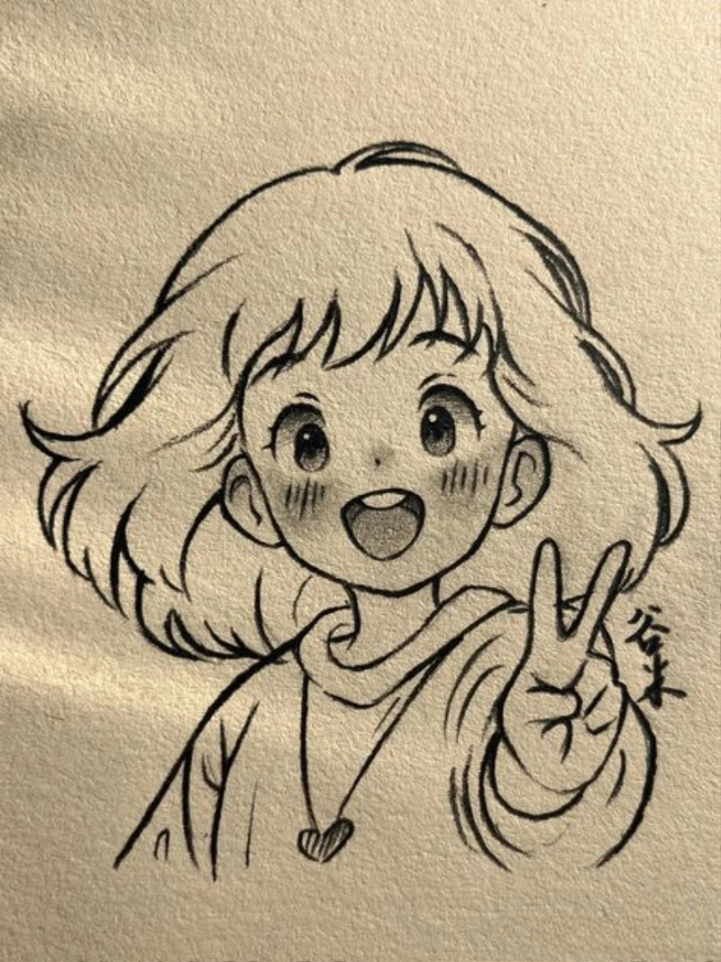 hình vẽ anime cute đơn giản
