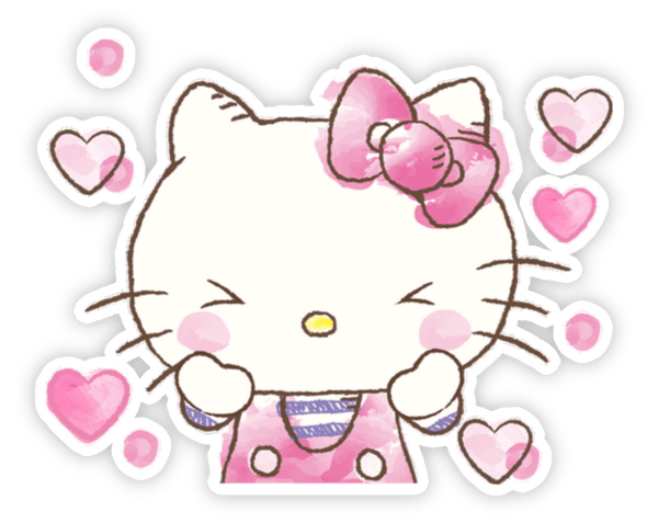 nhãn dán hello kitty bựa