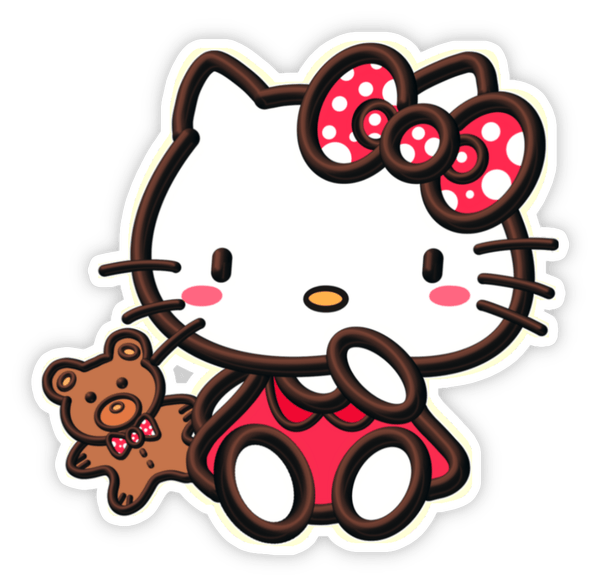 nhãn dán hello kitty quay lưng