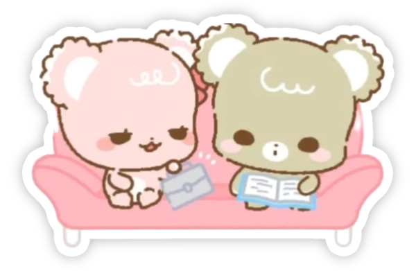 nhãn dán sugarcubs đang đọc truyện