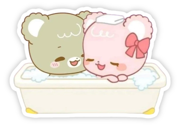 nhãn dán sugarcubs đang tắm