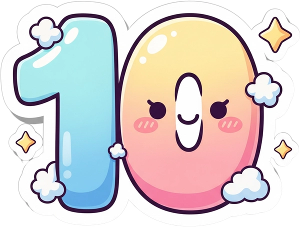 sticker 10 điểm hoạt hình