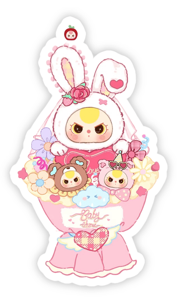 sticker baby three phong cách tối giản 