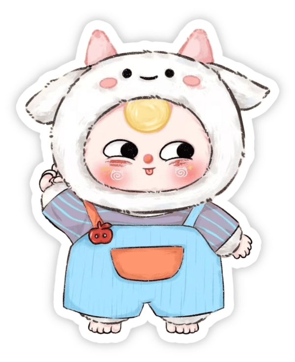 sticker baby three cute in trên giấy dán 