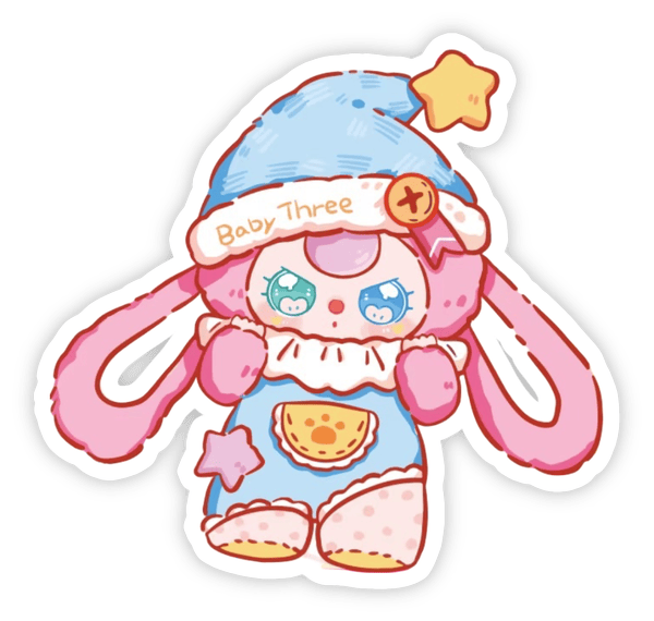 sticker baby three có số ba nổi bật 