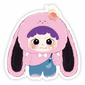 sticker baby three cute cho bé gái mới sinh