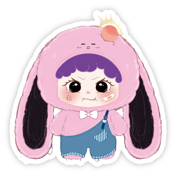 sticker baby three cute cho bé gái mới sinh