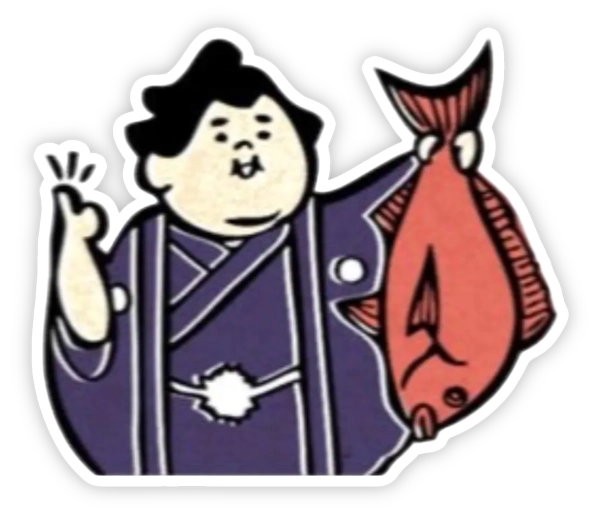 sticker Fantastic Sumo ăn cá