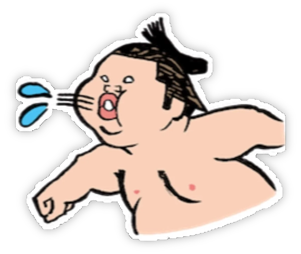 sticker Fantastic Sumo đang nhổ nước miếng