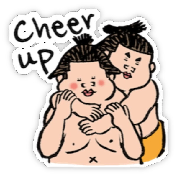 sticker Fantastic Sumo đang ôm nhau