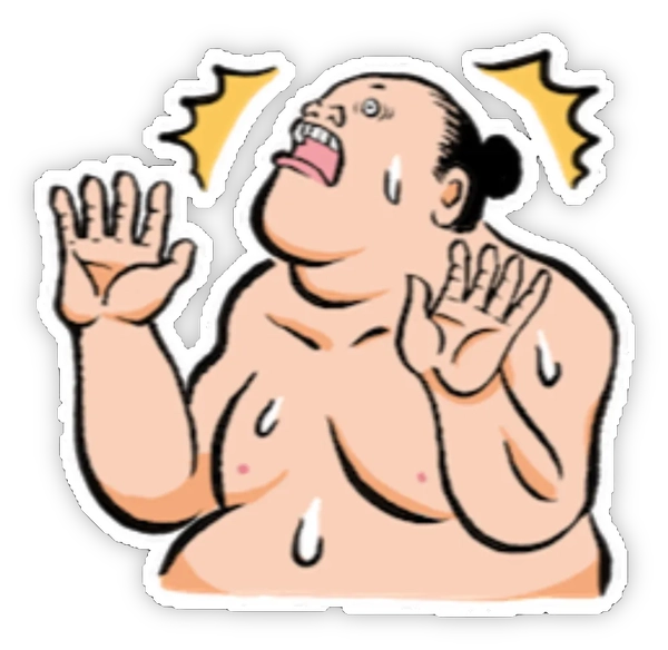 sticker Fantastic Sumo đang sợ hãi