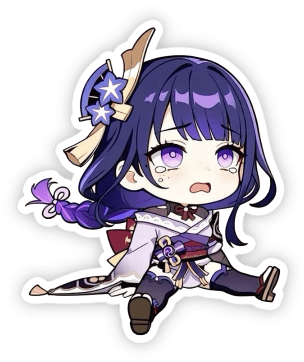 sticker Raiden Shogun cầm kiếm
