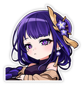 sticker Raiden Shogun hoạt hình anime