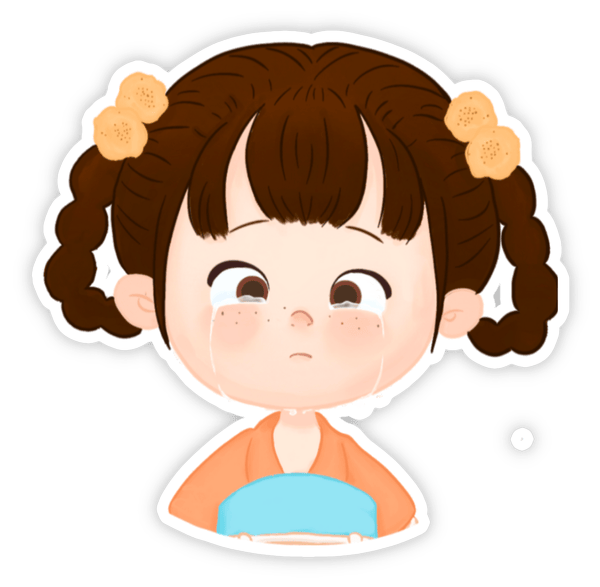 sticker anime buồn chán