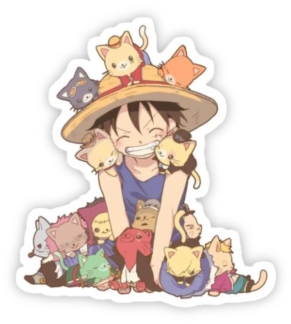 sticker anime happy với những người bạn