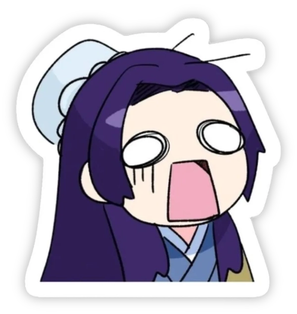 sticker anime thất thần