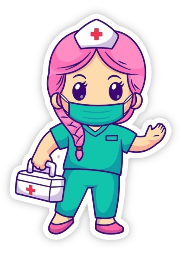 sticker bác sĩ cầm ống nghe