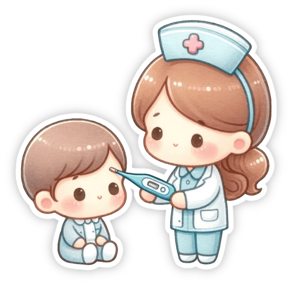 sticker bác sĩ nữ anime dễ thương