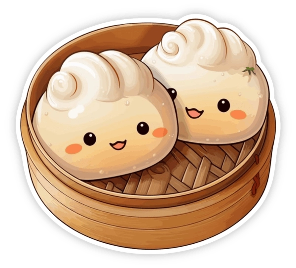 sticker bánh bao cute PNG