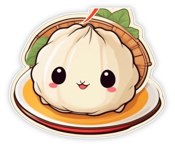 sticker bánh bao dễ thương