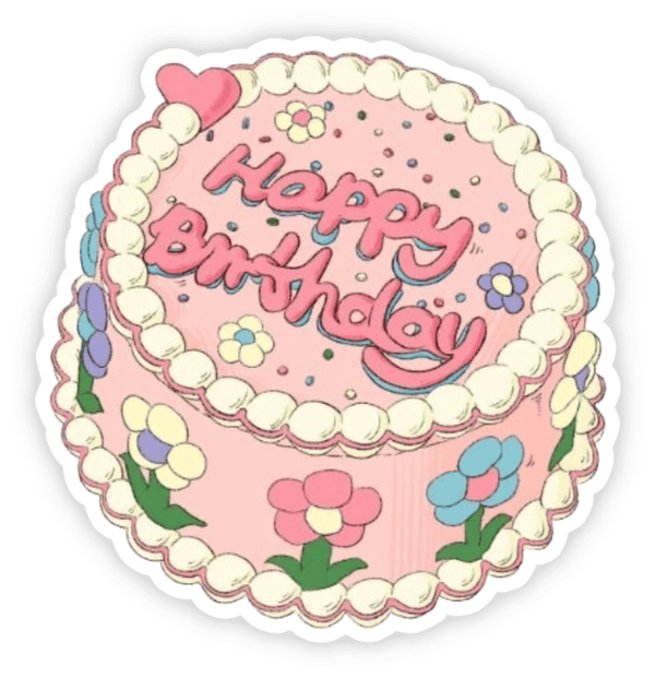 sticker bánh kem sinh nhật cute