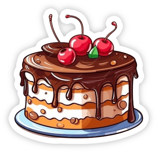 sticker bánh kem sinh nhật xinh xắn