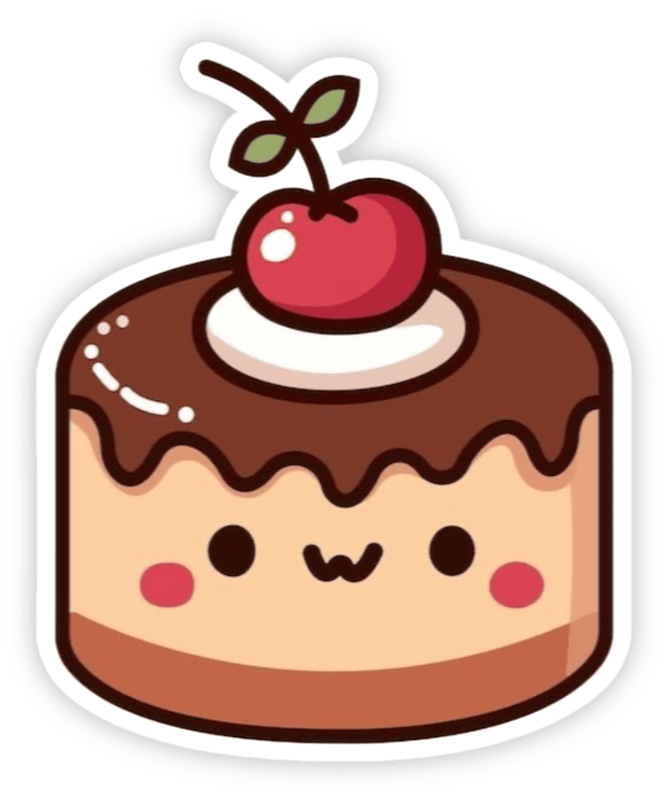 sticker bánh ngọt trang trí