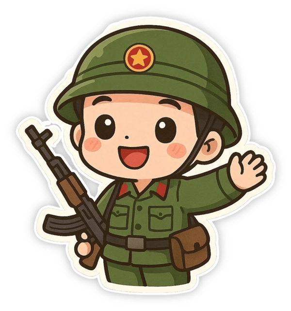 sticker bộ đội 13