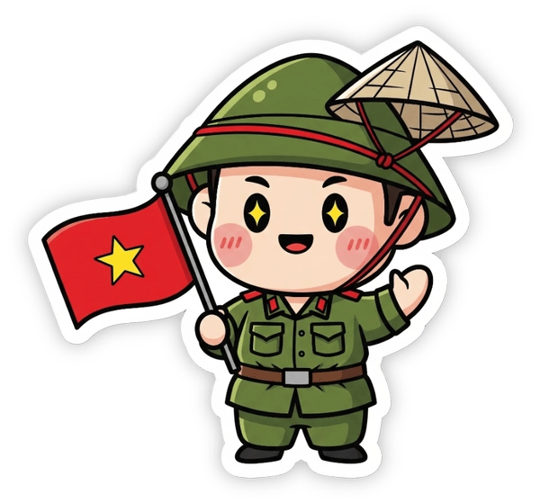 sticker bộ đội việt nam
