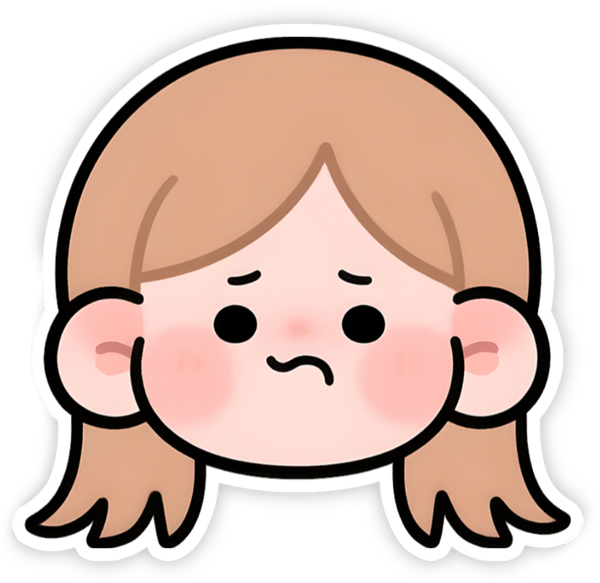 sticker buồn chán đáng yêu cute