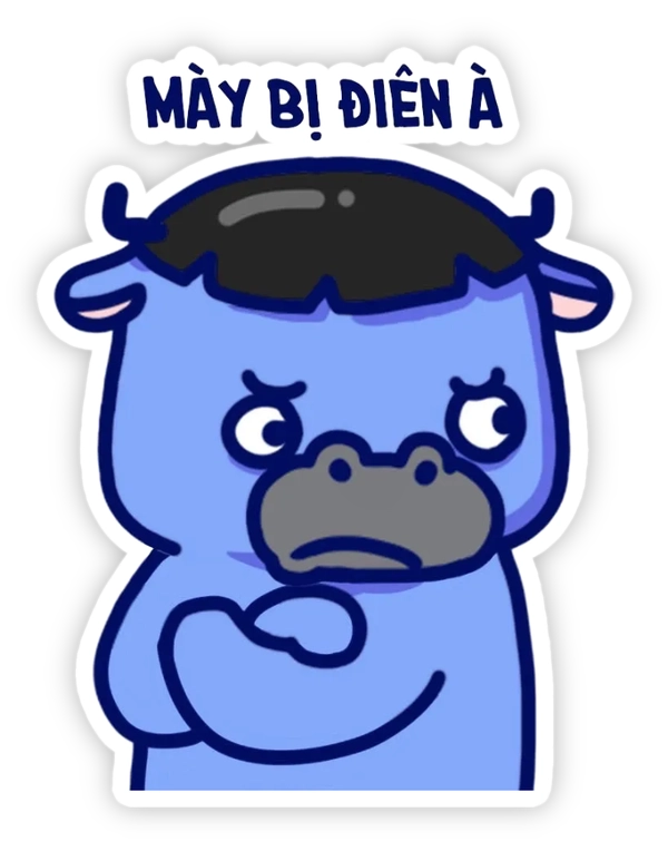 sticker cà khịa mày bị điên à