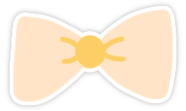 sticker cái nơ màu kem