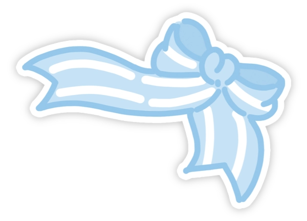 sticker cái nơ xanh dương