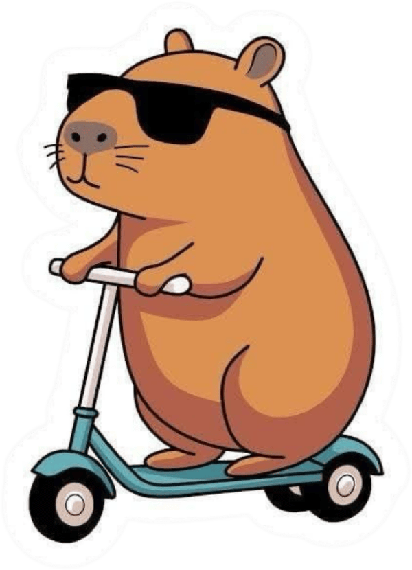 hình dán capybara dễ thương 