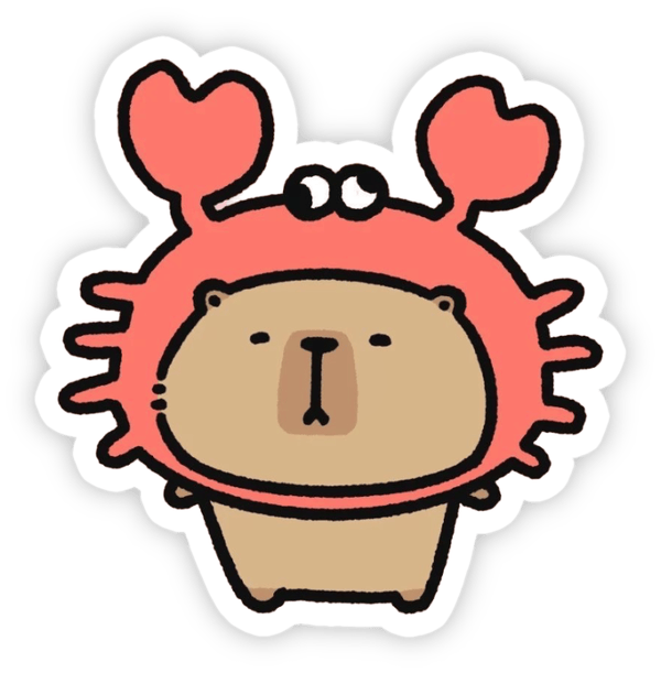 sticker capybara ngộ nghĩnh dễ thương 