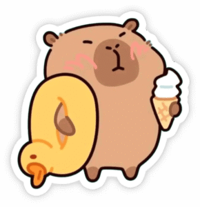hình capybara cute dạng hình dán