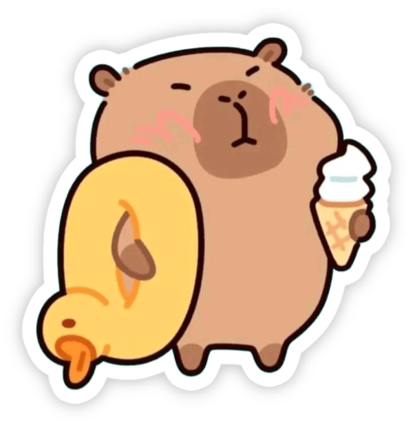 hình capybara cute dạng hình dán