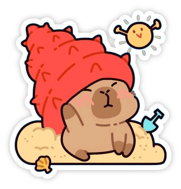 hình vẽ sticker capybara chibi 