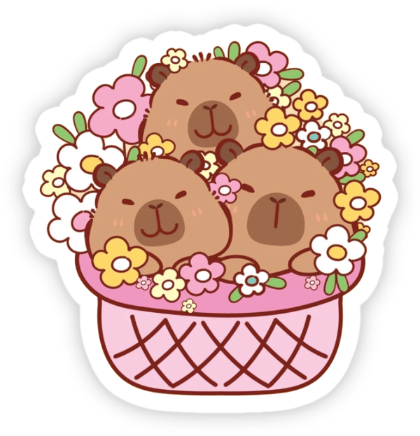 hình capybara đáng yêu kiểu sticker dán 